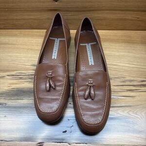 TROTTERS LADIES BROWN LEATHER TASSEL LOAFERS SIZE 5.5